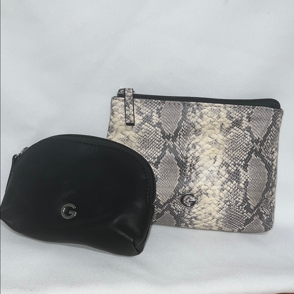 Women Bags Set - Black and Snake Print